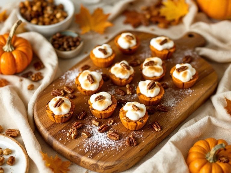 Sweet Potato Bites with Marshmallow and Pecans