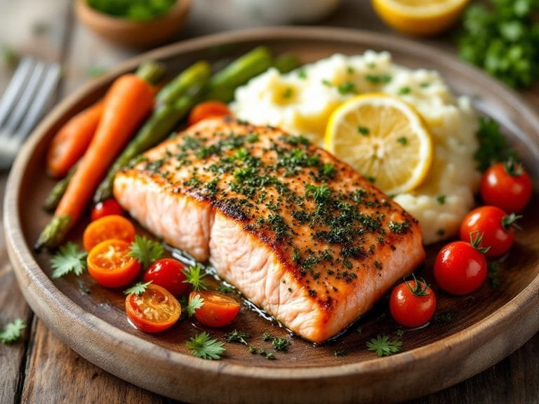 Herb Crusted Salmon Dinner Idea