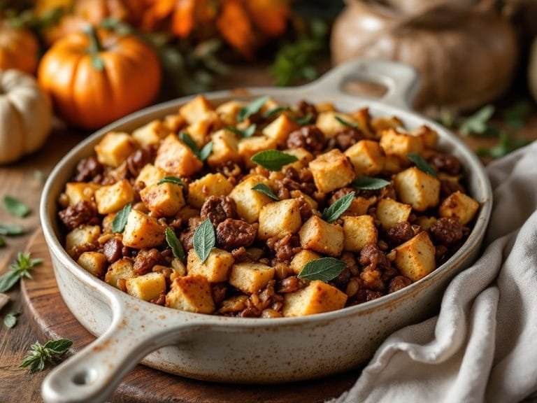Classic Sausage and Sage Stuffing – Flavors of Fall