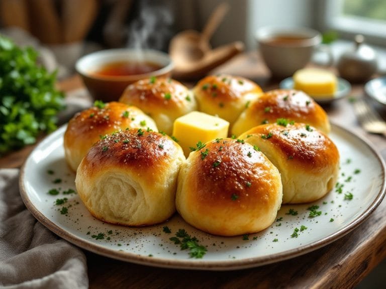 Soft Fluffy Pull Apart Garlic Herb Rolls