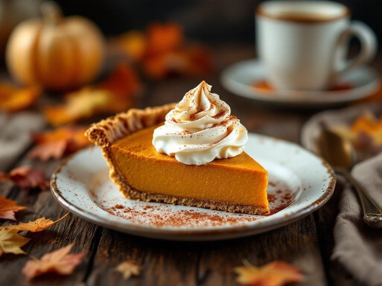 Pumpkin Pie with Spiced Whipped Cream Delight