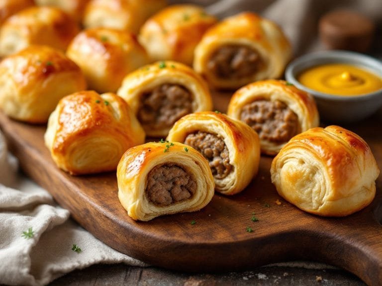 Mini Sausage Rolls with a Dijon Mustard Twist