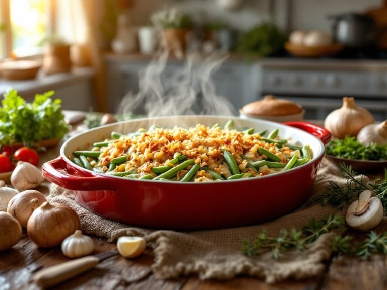 Best Ever Green Bean Casserole with Crispy Onions