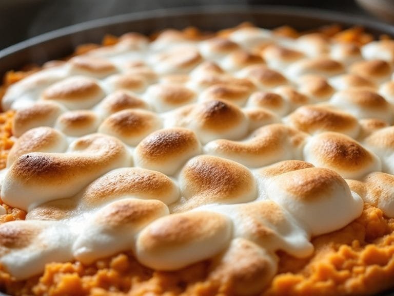 Irresistible Sweet Potato Casserole with Toasty Marshmallows