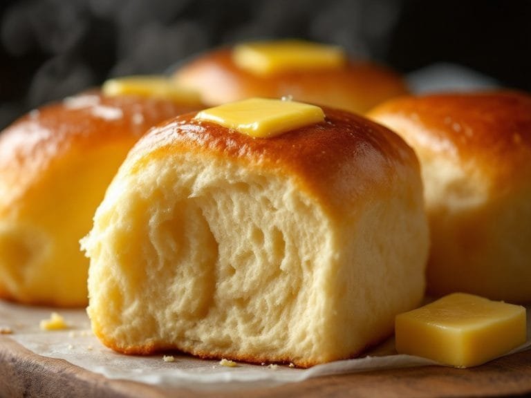 Fluffy Buttery Parker House Rolls