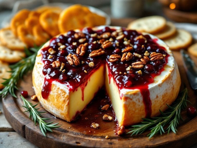 Baked Brie with Cranberry and Pecans