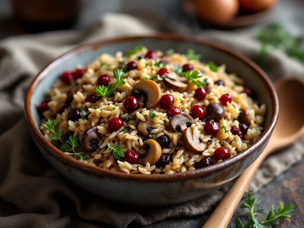 Cozy Wild Rice Pilaf with Mushrooms and Cranberries - The Kitchens Aid - The Kitchens Aid