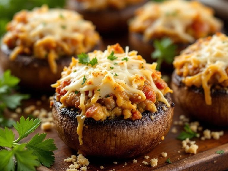 Savory Stuffed Mushrooms with Sausage and Parmesan