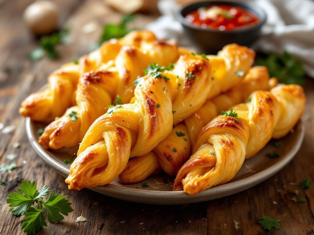 Garlic Parmesan Puff Pastry Twists Recipe Made Simple - The Kitchens Aid - The Kitchens Aid