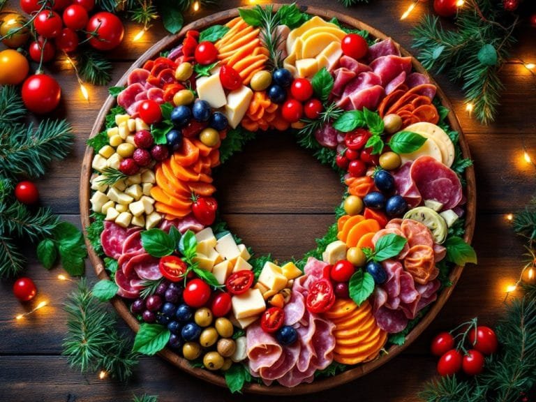 Festive Holiday Antipasto Wreath Recipe