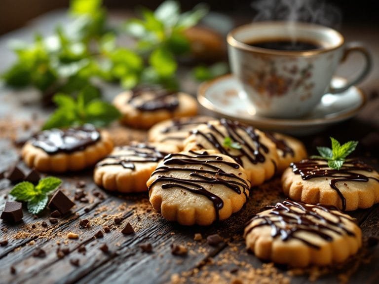 Decadent Shortbread Cookies with Chocolate Drizzle
