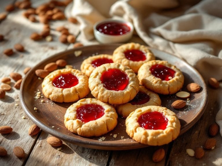 Cherry Almond Thumbprint Cookie Recipe