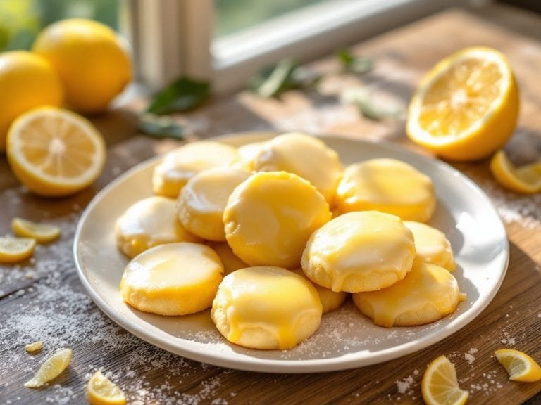 Lemon Sugar Cookies with Sweet Glaze
