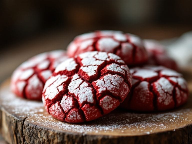 Soft and Velvety Red Velvet Crinkle Cookies