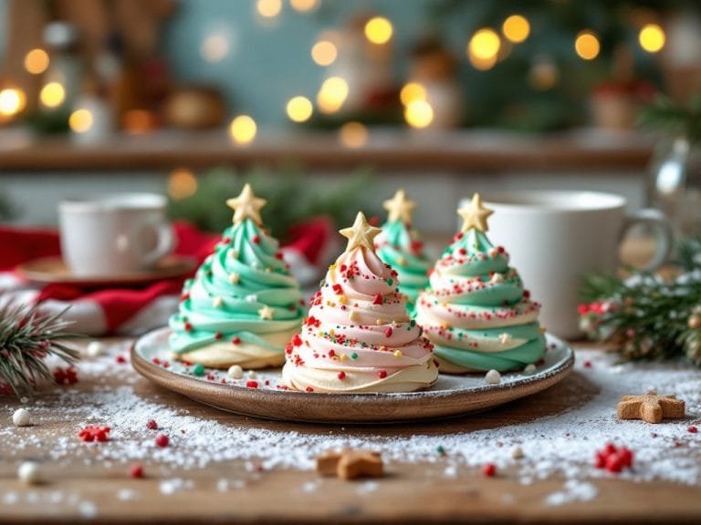 Festive Christmas Tree Meringue Cookie Recipe