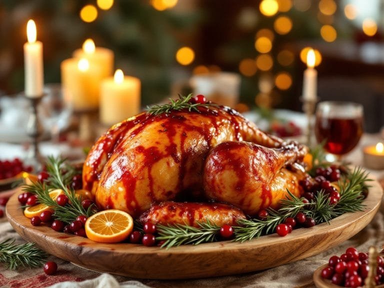 Roast Turkey with Sweet Cranberry Orange Glaze