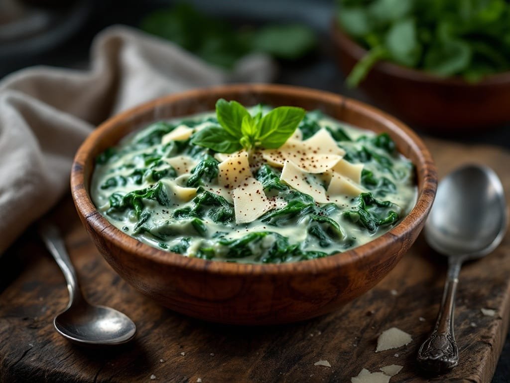 Creamed Spinach with Parmesan Rich and Velvety Side Dish - The Kitchens Aid - The Kitchens Aid