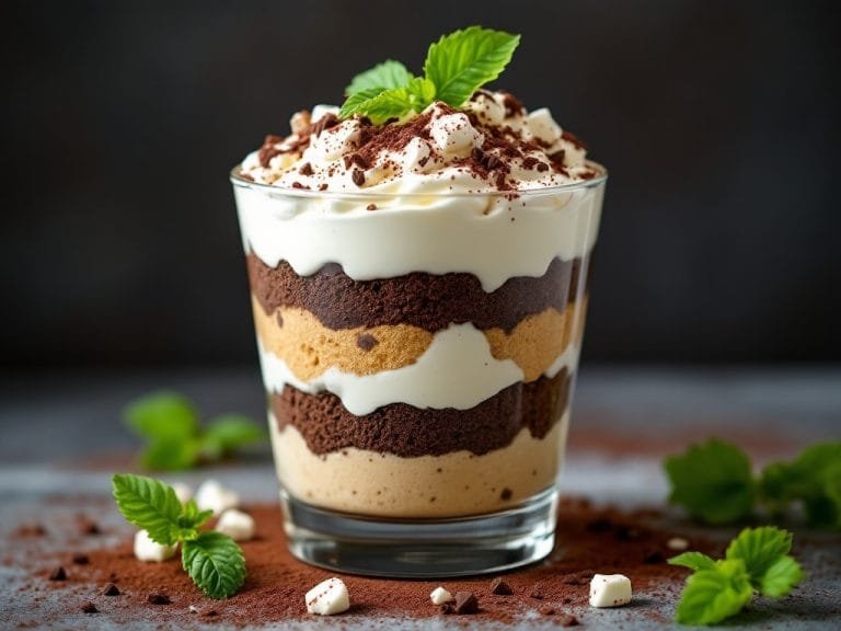 Tiramisu Trifle Delight with Chocolate and Peppermint