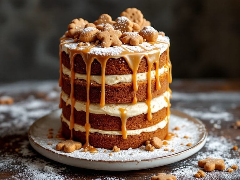 Gingerbread Layer Cake with Creamy Frosting Elegance