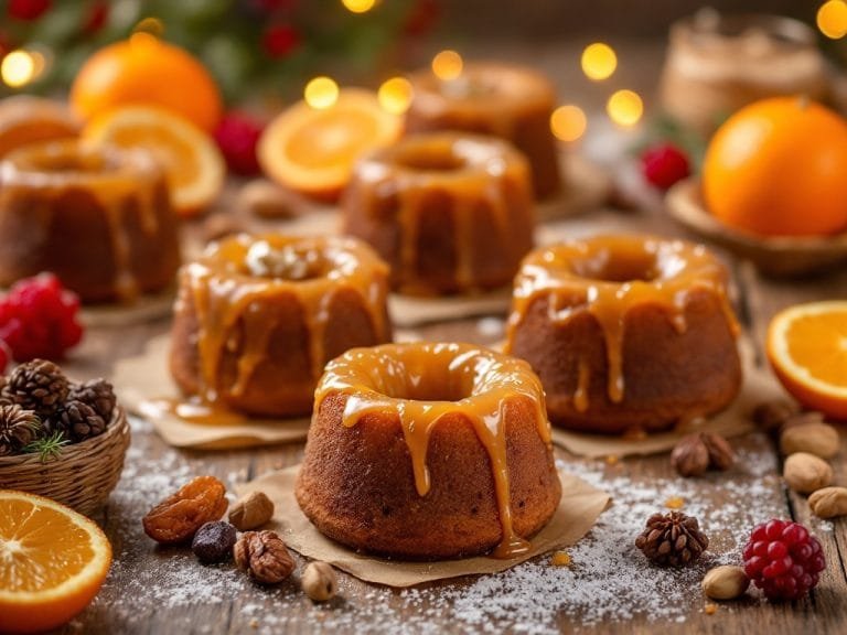 Mini Fruitcakes with Delicious Rum Glaze