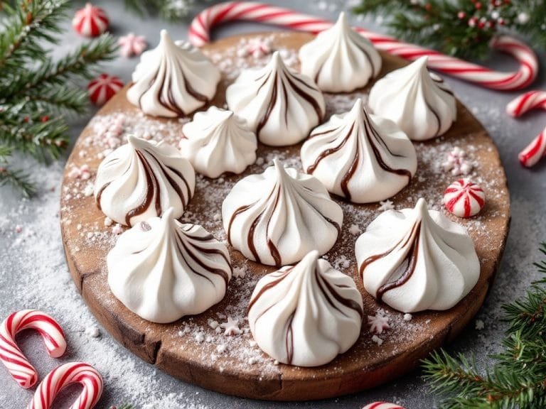 Chocolate Dipped Peppermint Meringues Recipe