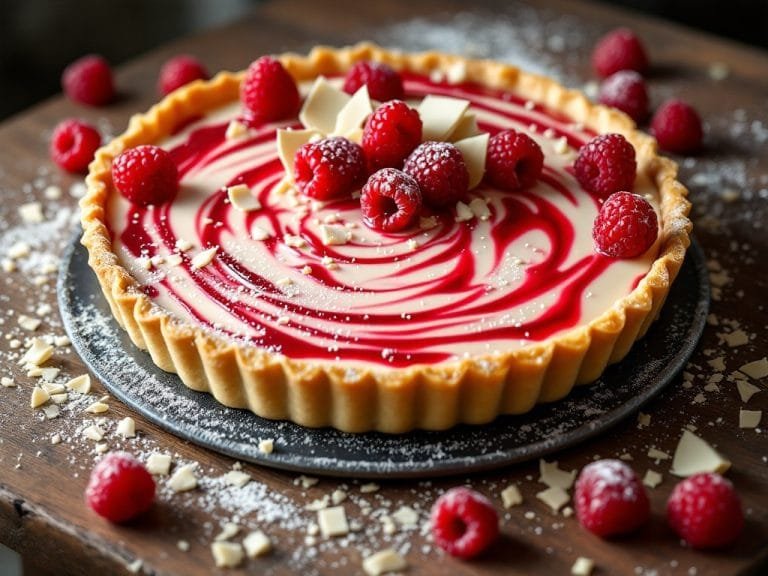 Delightfully Sweet White Chocolate Raspberry Tart