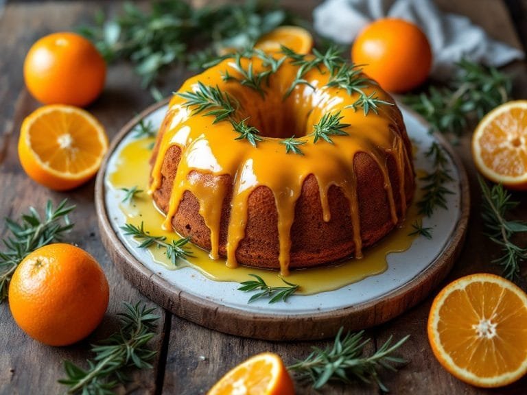 Orange Olive Oil Cake with Rosemary Glaze Recipe