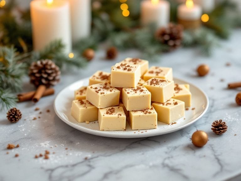 Creamy Homemade Eggnog Fudge Recipe