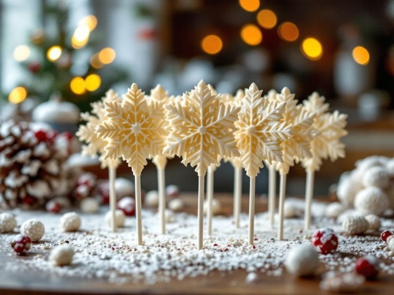Delightful Snowflake White Chocolate Lollipops Recipe
