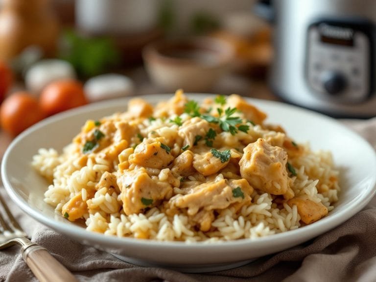 Simple Crockpot Chicken and Rice Casserole