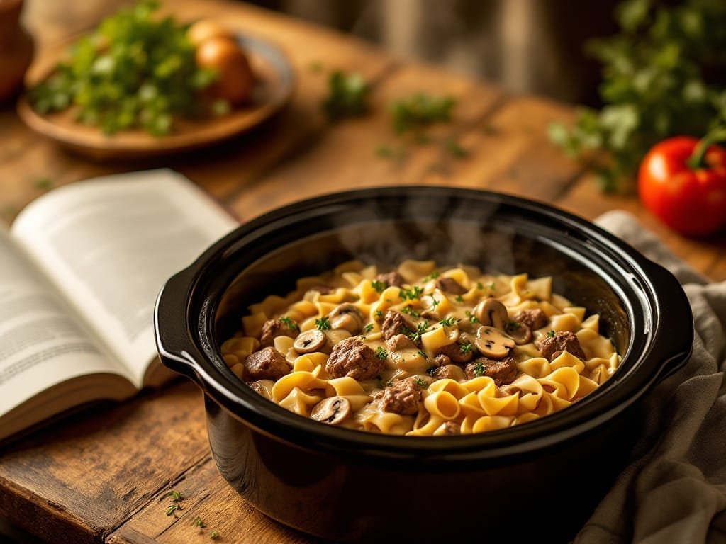 Cozy Crockpot Beef Stroganoff Recipe - The Kitchens Aid - The Kitchens Aid