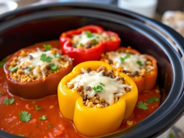 Easy Crockpot Stuffed Peppers Recipe