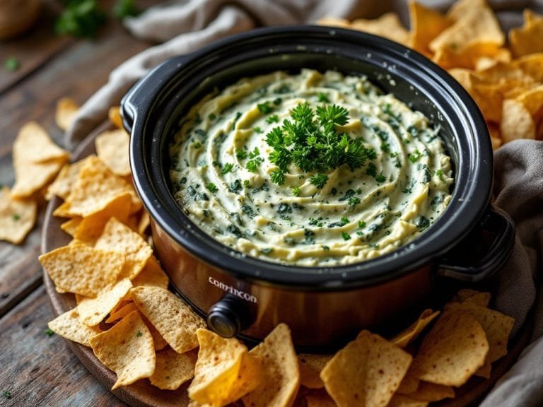 Creamy Crockpot Spinach and Artichoke Dip Recipe