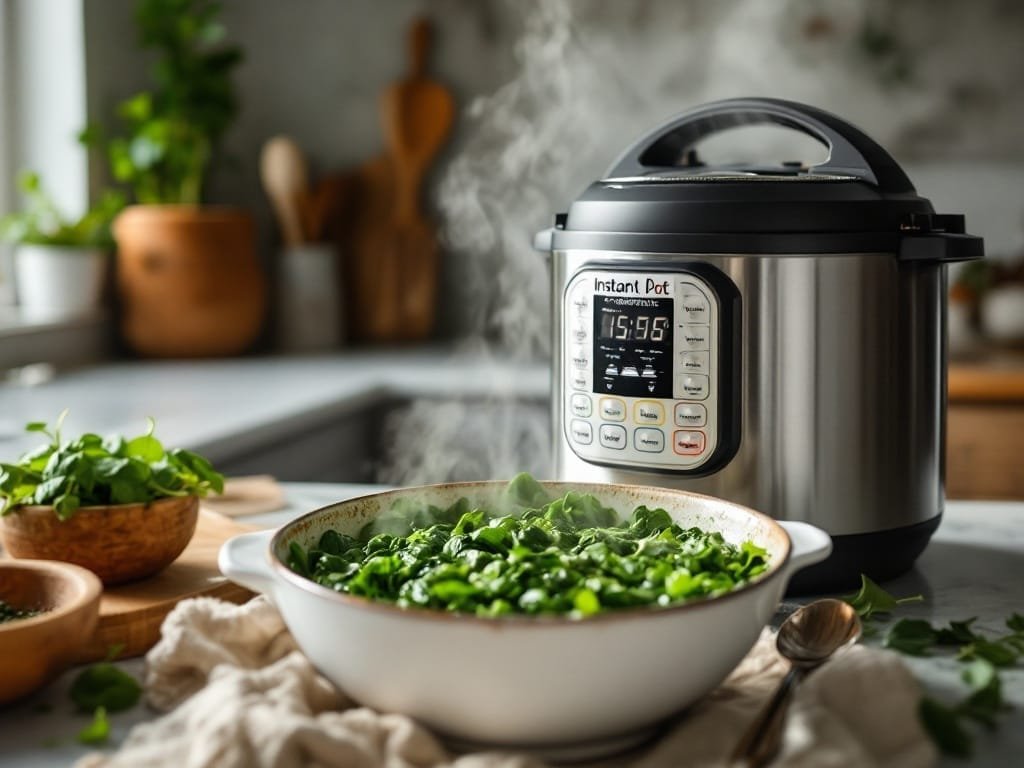 Quick and Easy Instant Pot Creamed Spinach Recipe - The Kitchens Aid - The Kitchens Aid