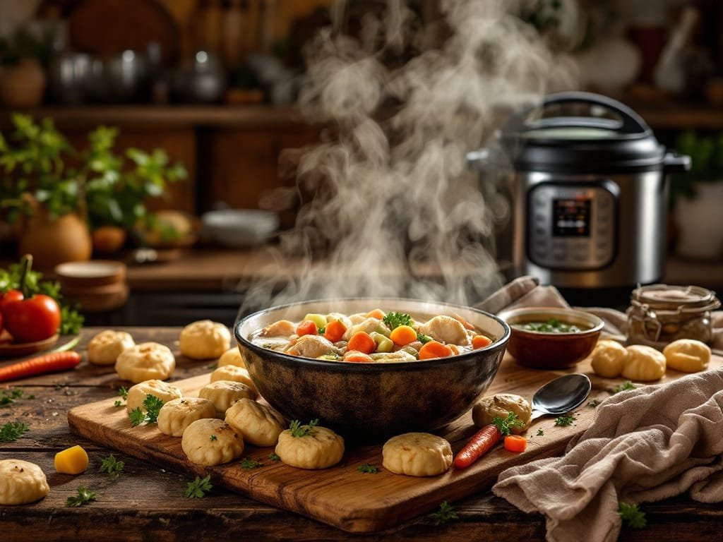 Cozy Instant Pot Chicken and Dumplings Recipe - The Kitchens Aid - The Kitchens Aid