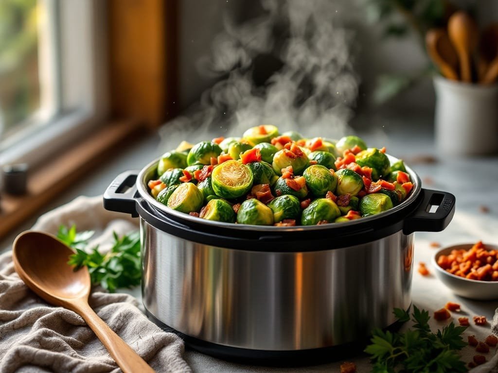 Instant Pot Brussels Sprouts with Crispy Bacon - The Kitchens Aid - The Kitchens Aid