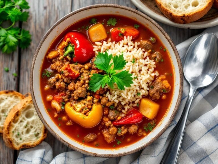 Cozy Instant Pot Stuffed Pepper Soup Recipe