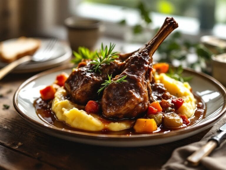 Tender Slow Cooked Braised Lamb Shanks