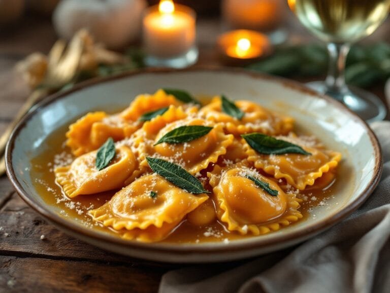 Carrot and Ricotta Ravioli with Brown Butter Sauce for a Cozy Dinner