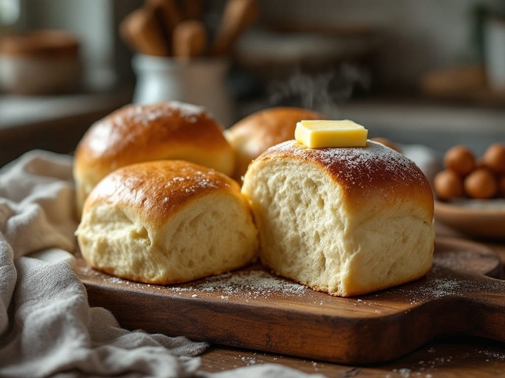 Fluffy Buttery Parker House Rolls Made from Scratch - The Kitchens Aid - The Kitchens Aid