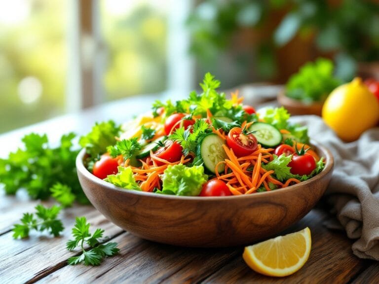 Fresh Garden Salad with Light Lemon Vinaigrette