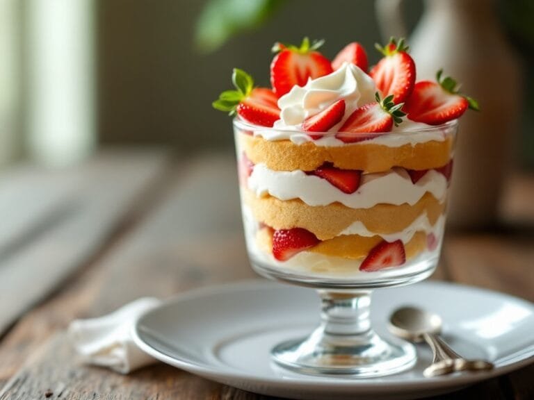 Delicious Strawberry Shortcake Trifle Layers