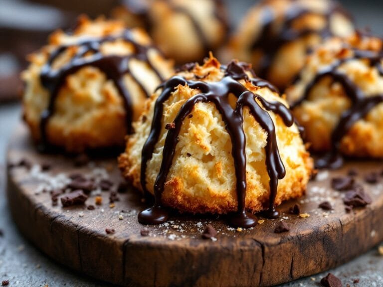 Decadent Coconut Macaroons with Dark Chocolate Drizzle