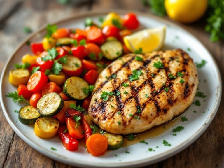 Grilled Lemon Herb Chicken with Roasted Vegetables