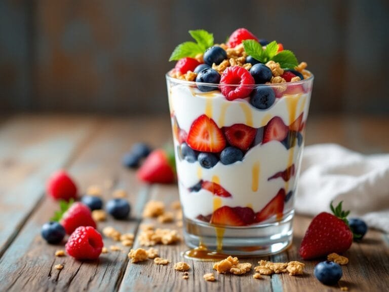 Greek Yogurt Parfait with Berries and Honey