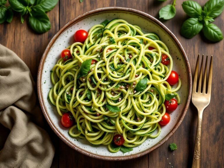 Zucchini Noodles with Avocado Pesto