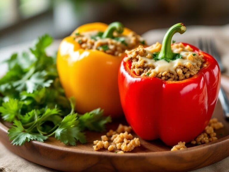 Stuffed Bell Peppers with Turkey and Brown Rice