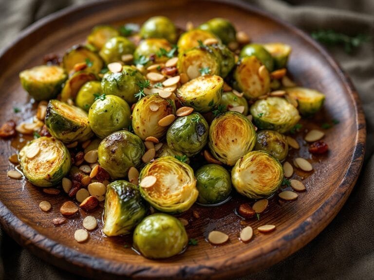 Oven-Roasted Brussels Sprouts with Garlic and Almonds