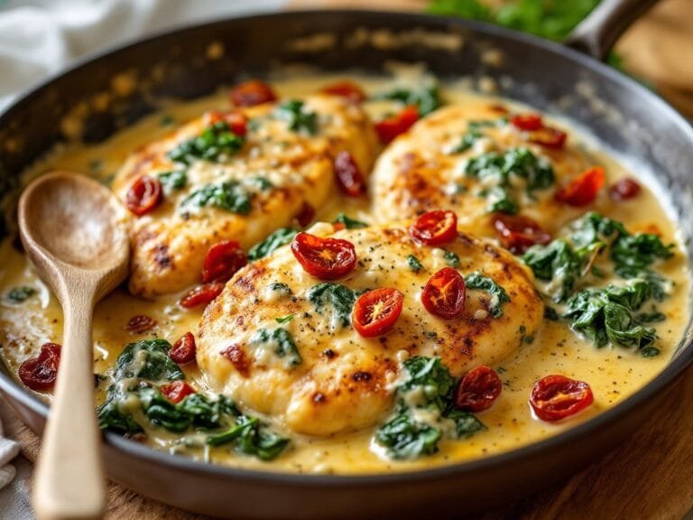 Creamy Tuscan Chicken with Spinach and Sun-Dried Tomatoes