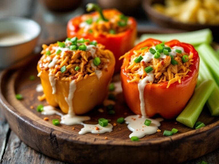 Buffalo Chicken Stuffed Peppers